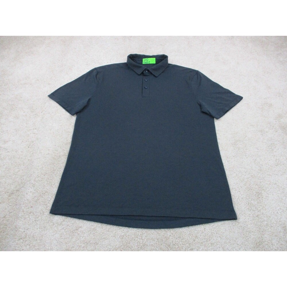 Lululemon Evolution Short Sleeve Polo Shirt Mens Medium M Blue Golf Lightweight